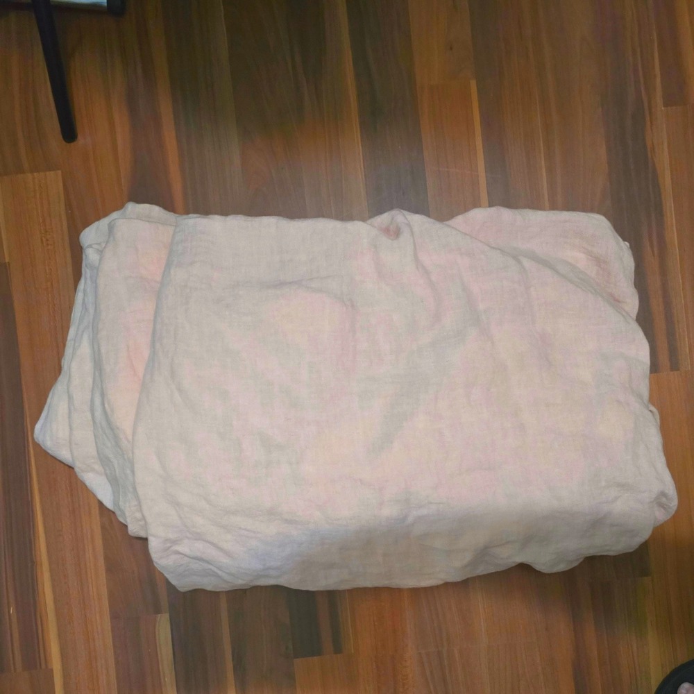 Jake Arnold for Parachute King Fitted Sheet 100% Linen Blush Pink Portugal